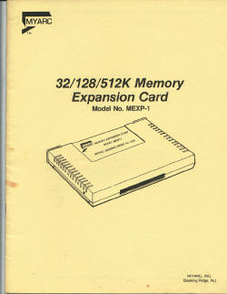 Myarc Memory card manual